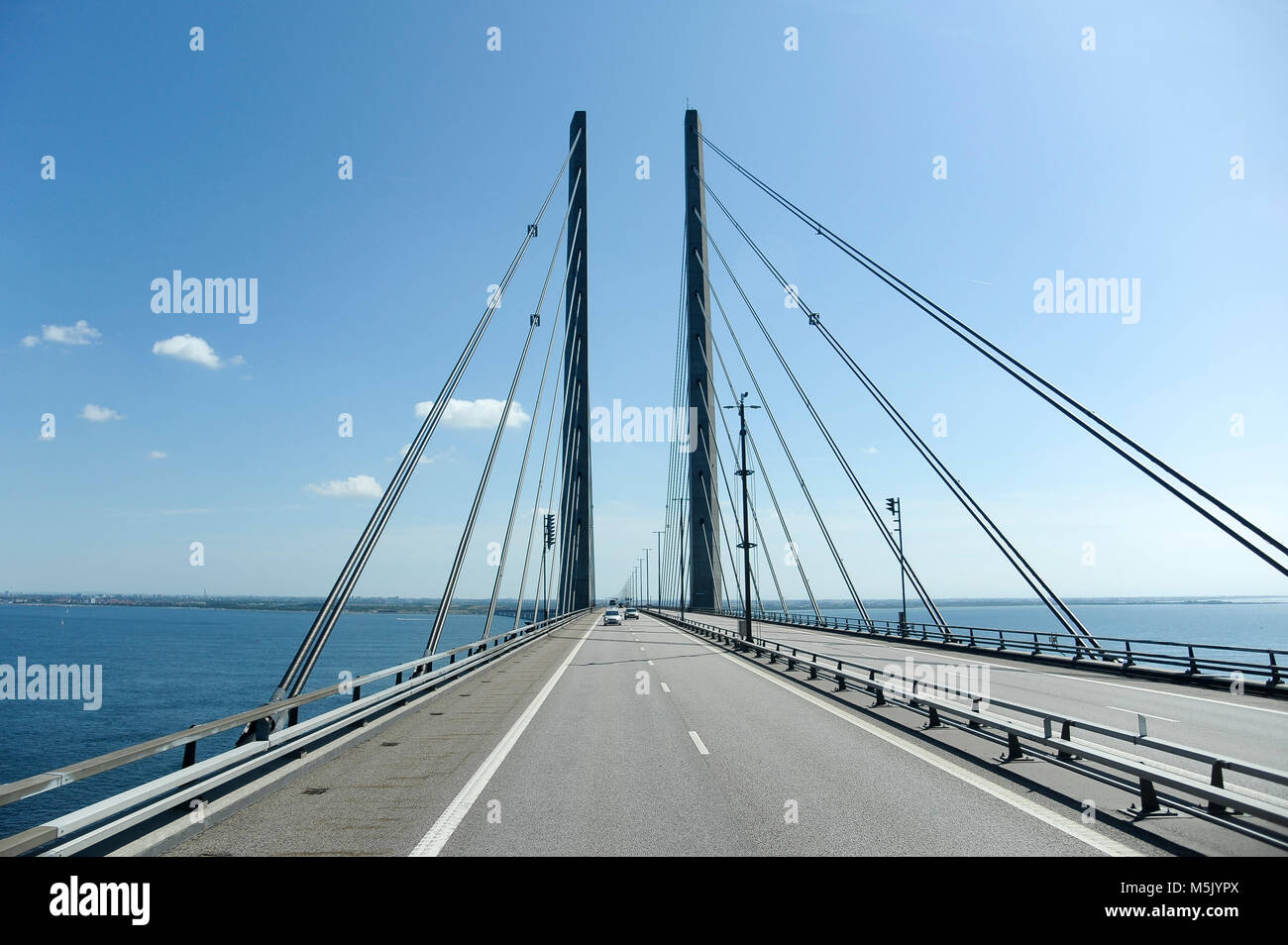 Oresund Bridge connecting Copenhagen, Danemark with Malmo, Sweden ...