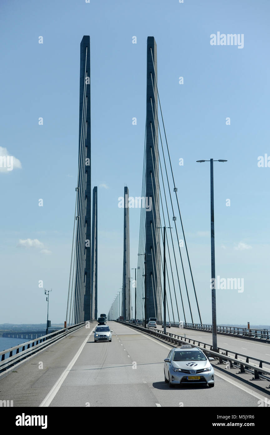 Oresund Bridge connecting Copenhagen, Danemark with Malmo, Sweden ...