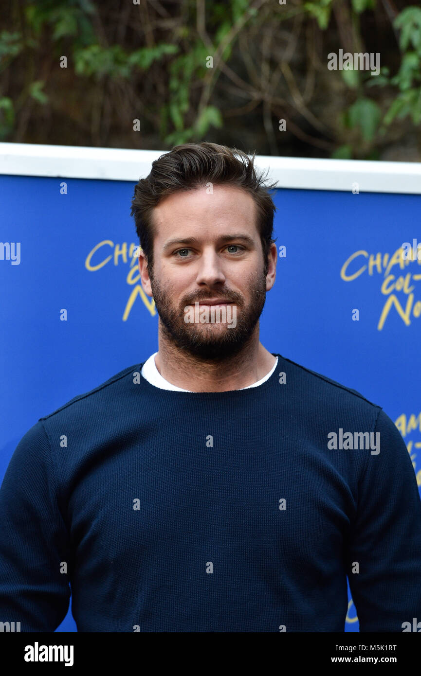 Photocall for 'Call Me by Your Name' at Hotel de Russie Featuring: Armie  Hammer Where: Rome, Italy When: 24 Jan 2018 Credit: IPA/WENN.com **Only  available for publication in UK, USA, Germany, Austria,