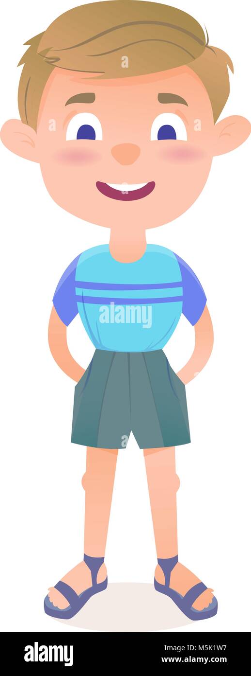 Little cute vector cartoon boy smiling Stock Vector Image & Art - Alamy
