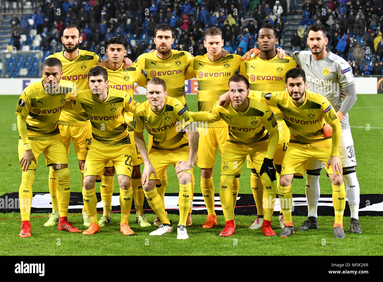 Formazione Borussia Team Line Ups  Reggio Emilia 22-02-2018 Stadio del Tricolore Football Calcio Europa League 2017/2018 round of 32 Atalanta - Boruss Stock Photo