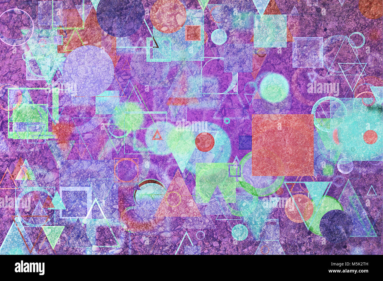 Random circle, square, rectangle & triangle shape, digital generative ...