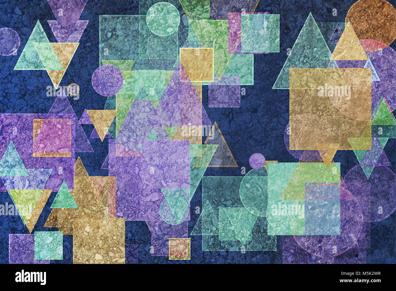 Random circle, square, rectangle & triangle shape, digital generative ...