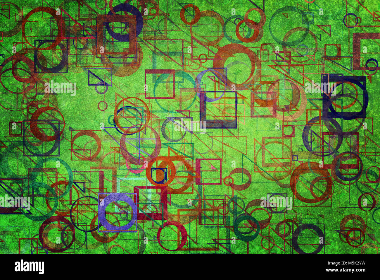 Random circle, square, rectangle & triangle shape, digital generative ...