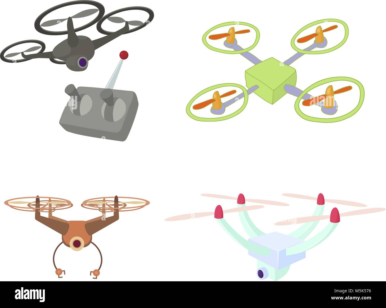 Drone icon set, cartoon style Stock Vector Image & Art - Alamy