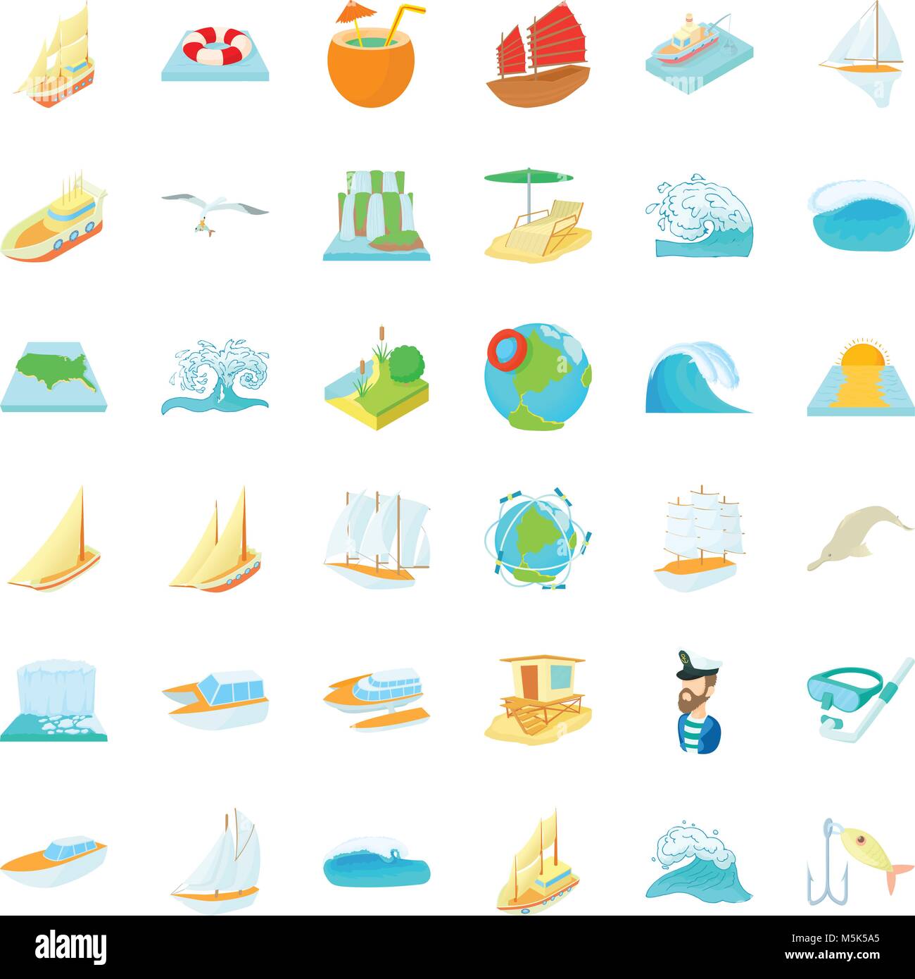Salty water icons set, cartoon style Stock Vector Image & Art - Alamy