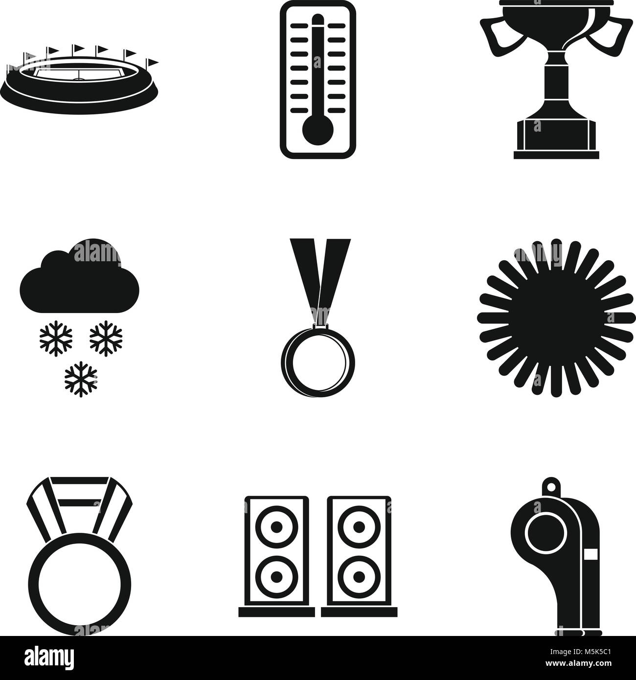 Sport stadium icons set, simple style Stock Vector Image & Art - Alamy