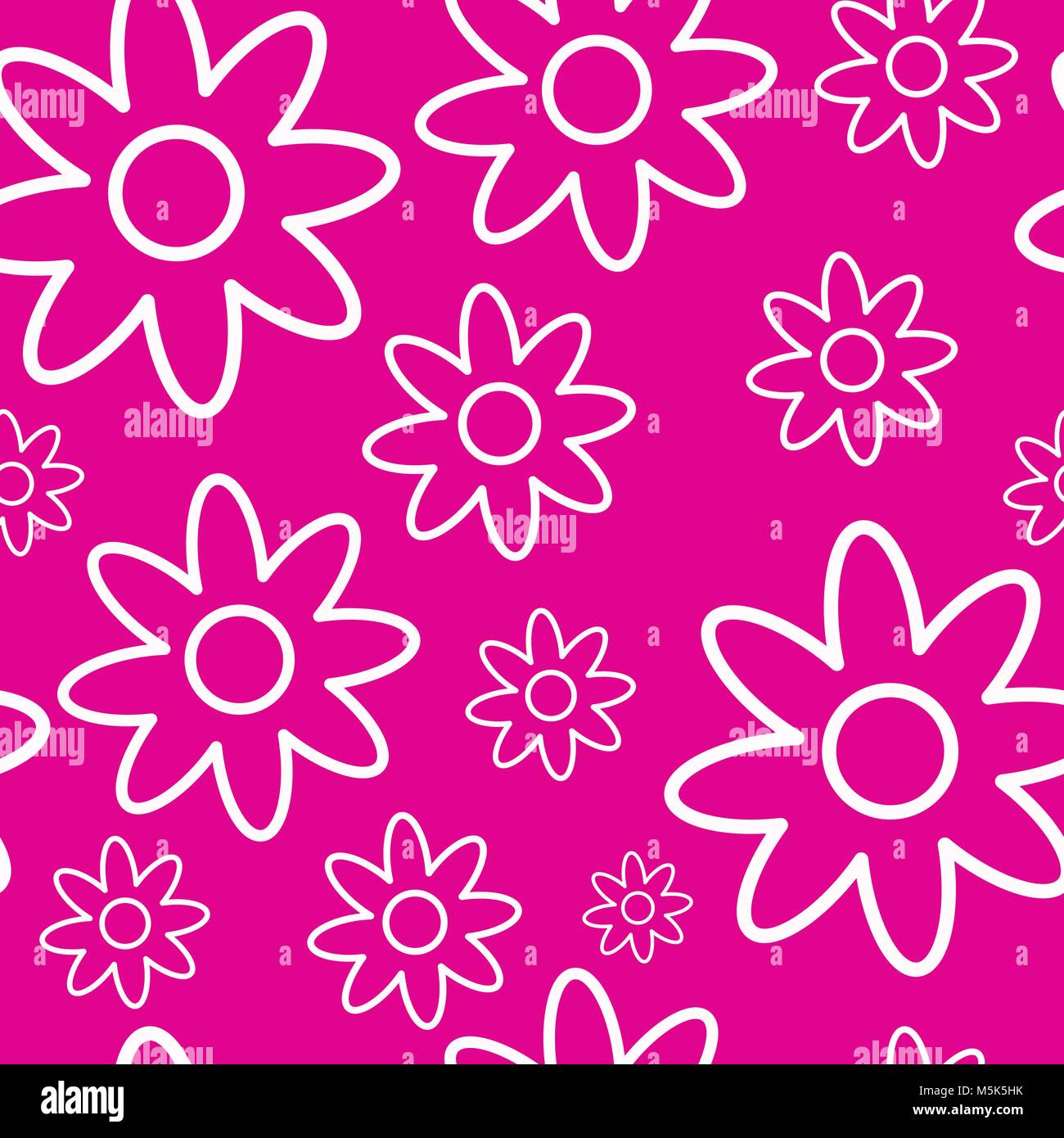 Seamless Pattern With White Flowers On Pink Background Happy Women Day ...