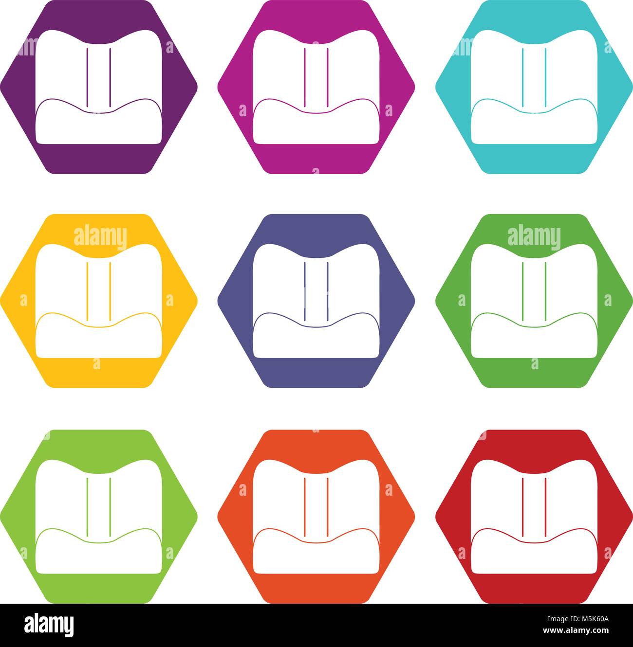Orthopedic pillow icon set color hexahedron Stock Vector Image & Art ...
