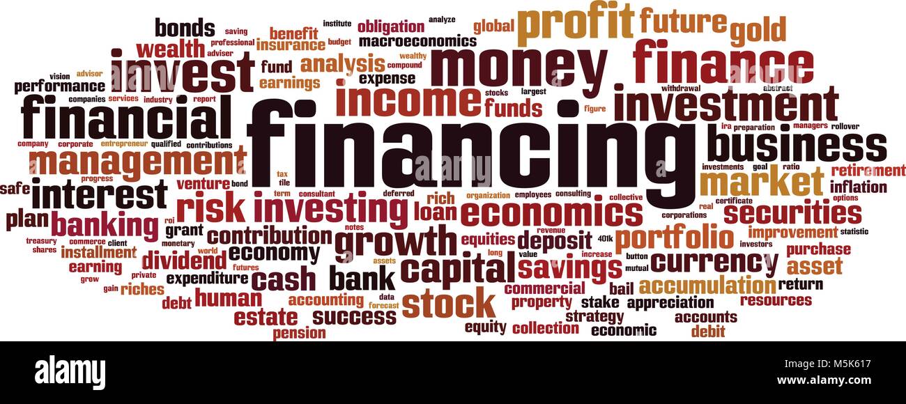 Financing word cloud concept. Vector illustration Stock Vector