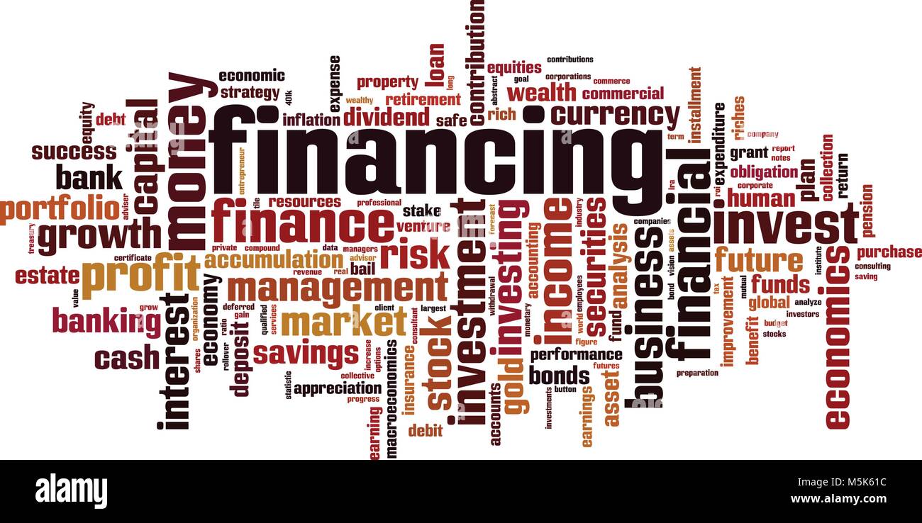 Financing word cloud concept. Vector illustration Stock Vector