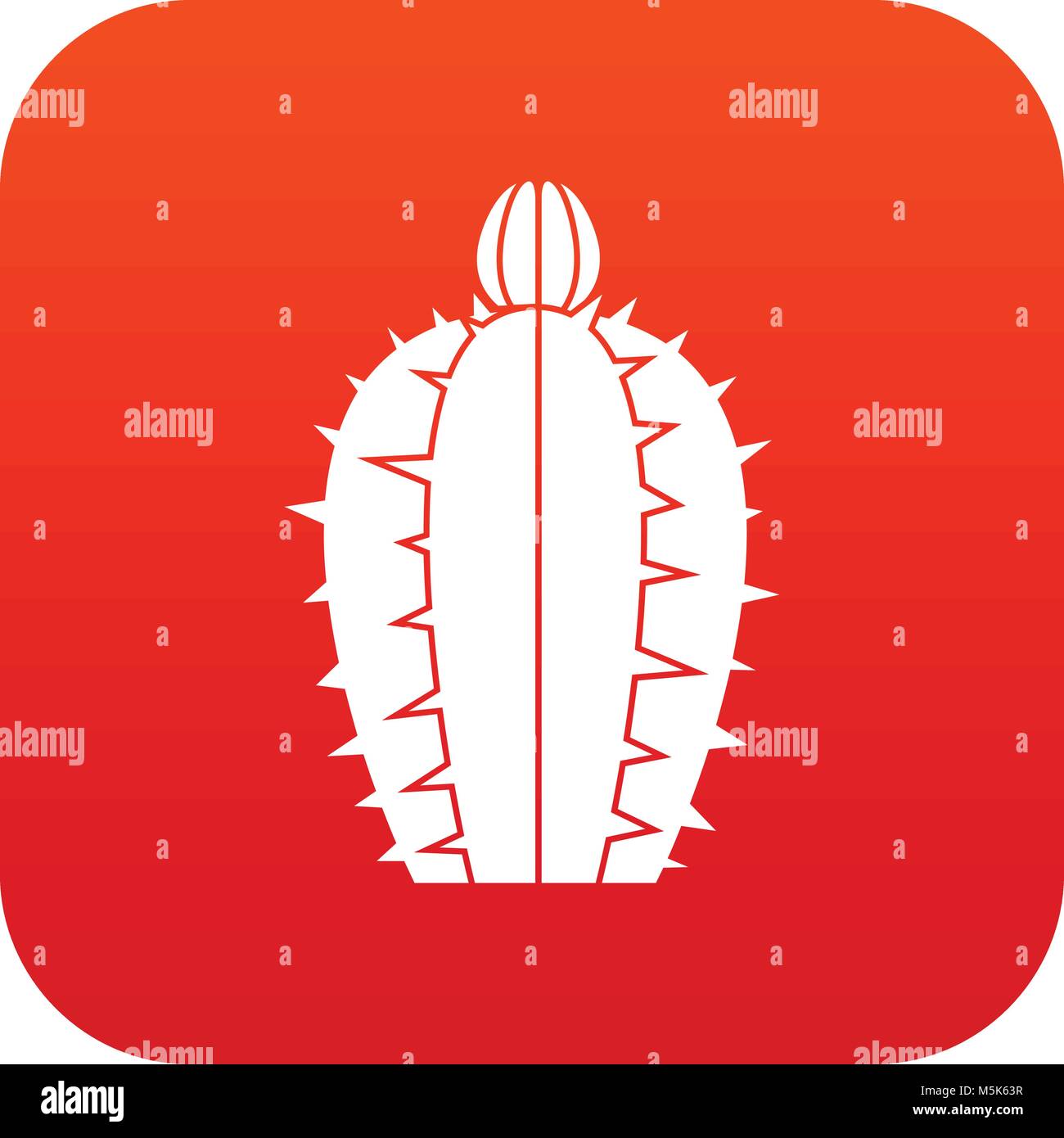 Blooming cactus icon digital red Stock Vector