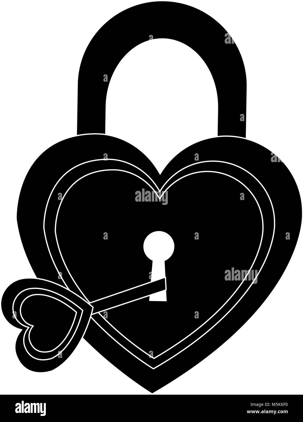 Heart shaped padlock with key Stock Vector Image & Art - Alamy