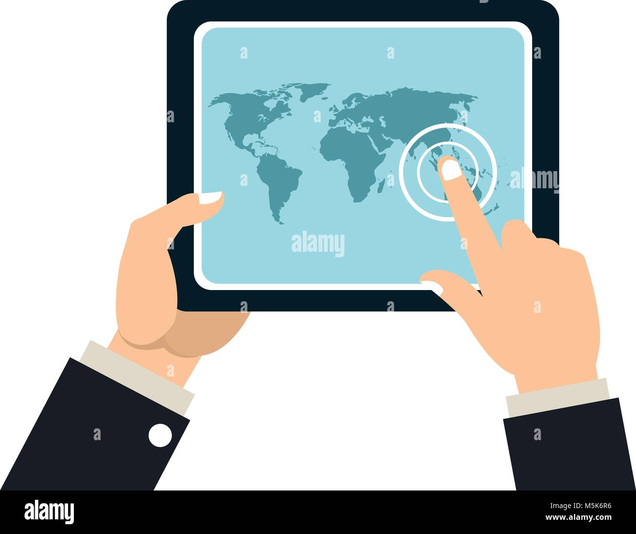 Hand with tablet Stock Vector Image & Art - Alamy