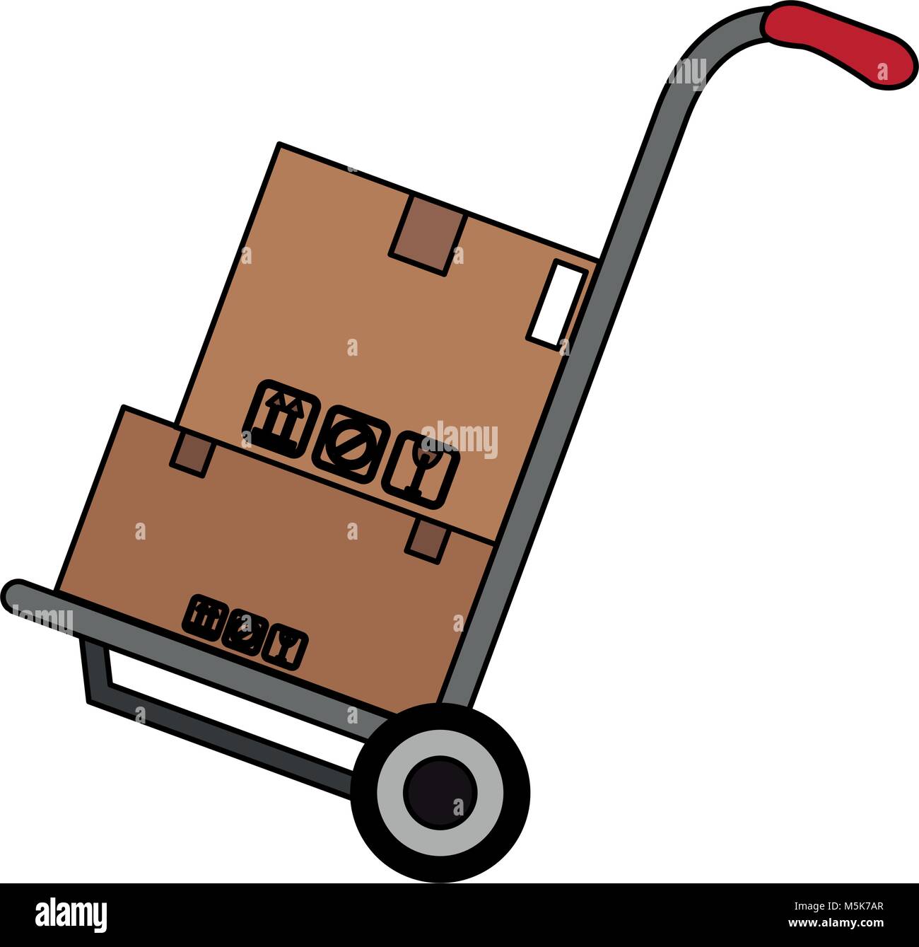 Boxes on hand truck Stock Vector Image & Art - Alamy