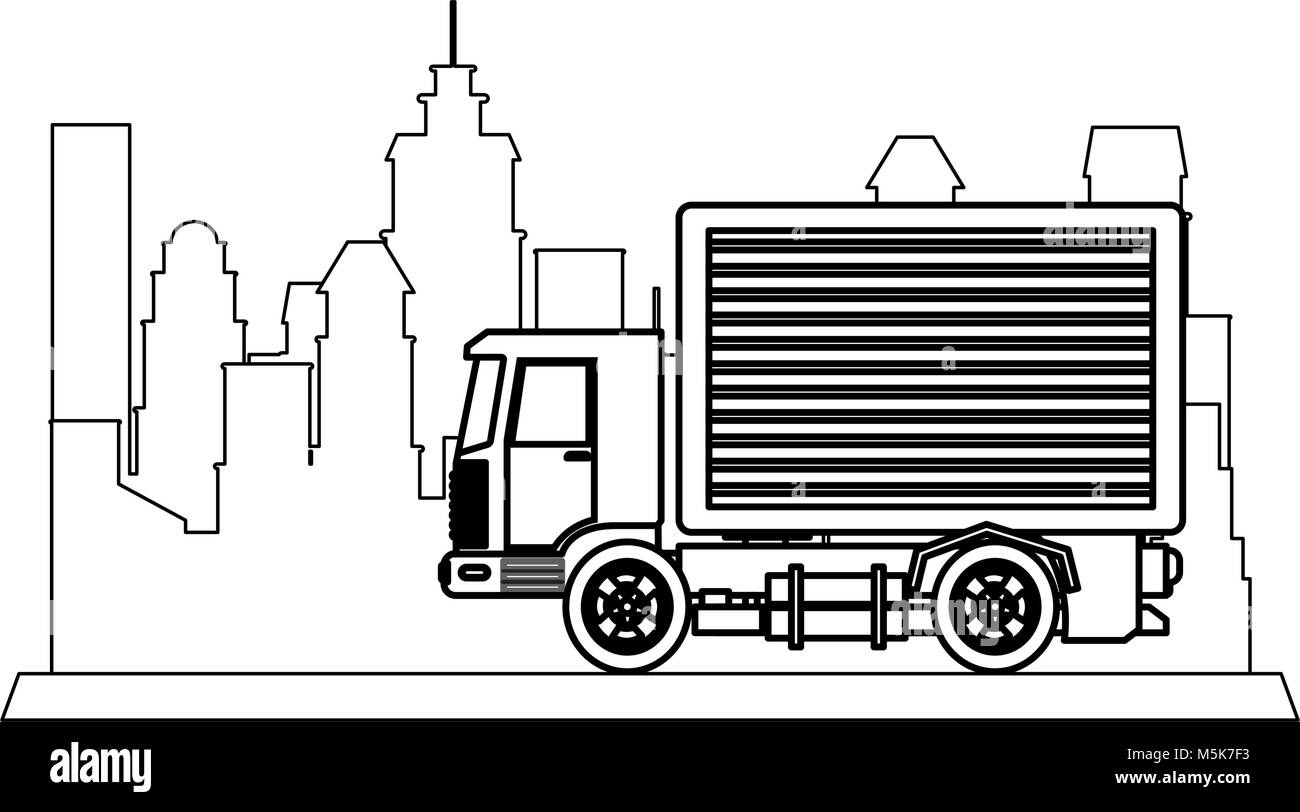 Cargo truck in the city Stock Vector Image & Art - Alamy