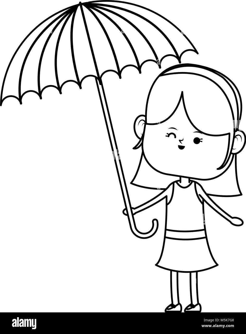 Girl with umbrella Stock Vector Image & Art - Alamy