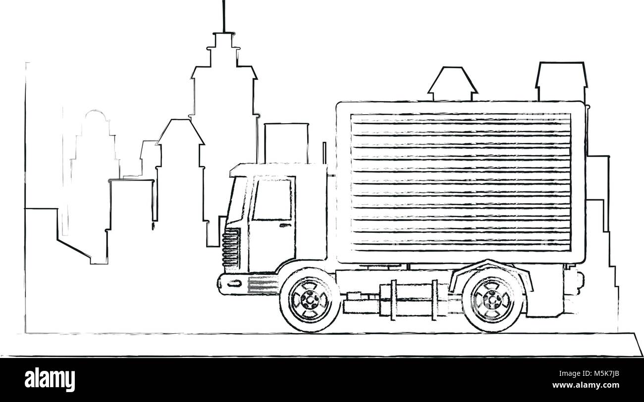 Cargo truck in the city Stock Vector Image & Art - Alamy