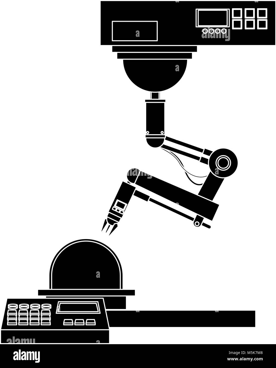 Factory robot arm with conveyor Stock Vector Image & Art - Alamy