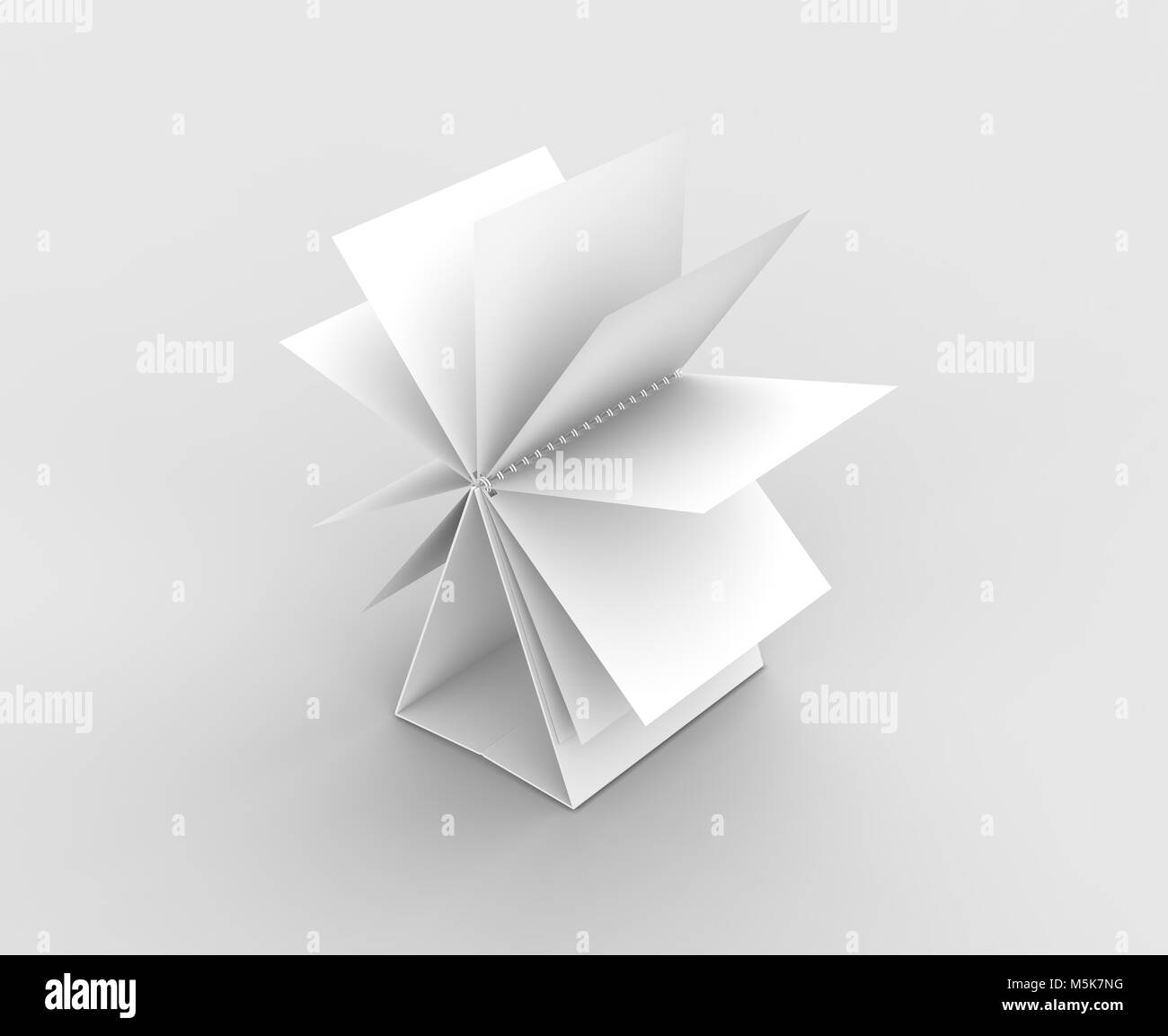 Desktop Spiral Binding Calendar Isolated On Soft Gray Background 3D