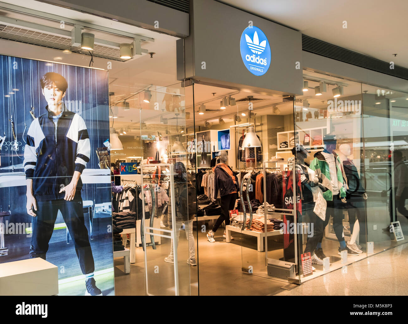 HONG KONG - April 4, 2019: Adidas originals store in Hong Kong. Stock Photo