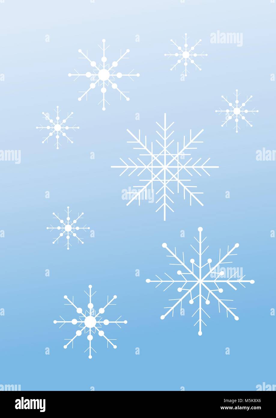 snowflakes on a pale blue background Stock Vector