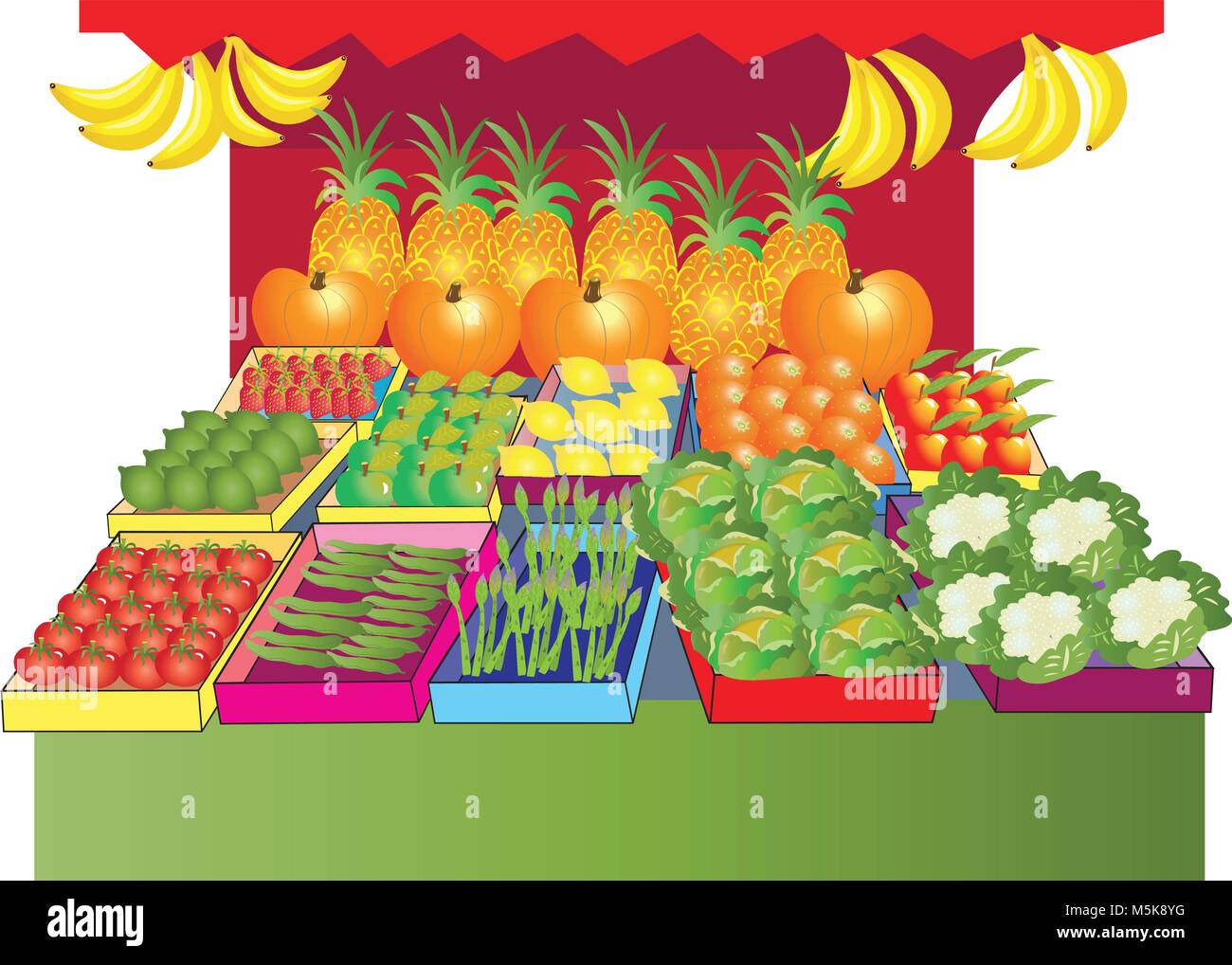 An illustration of a market fruit stall Stock Vector Image & Art Alamy