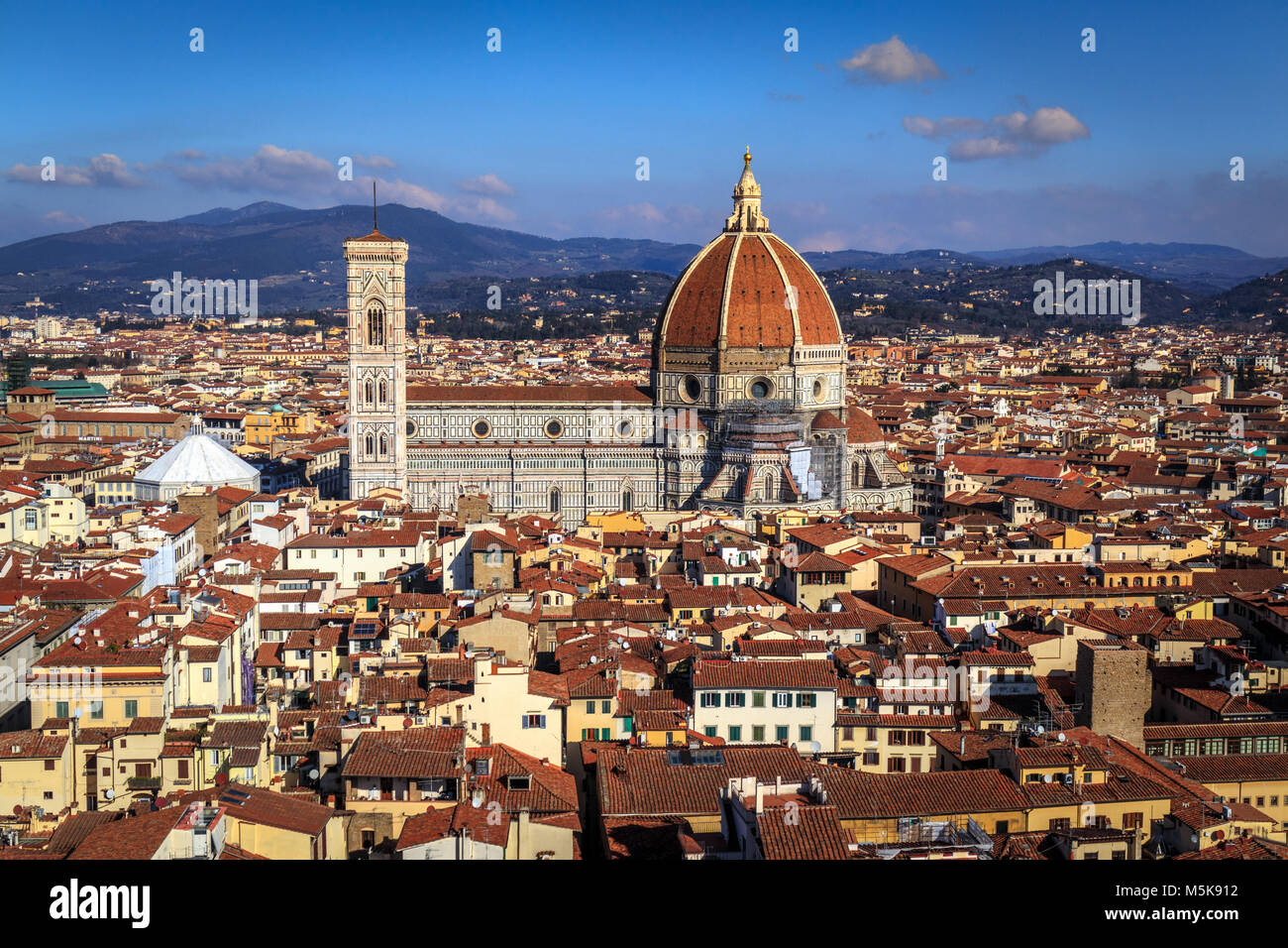 Top view of the Florence Cathedral (Duomo di Firenze) Stock Photo