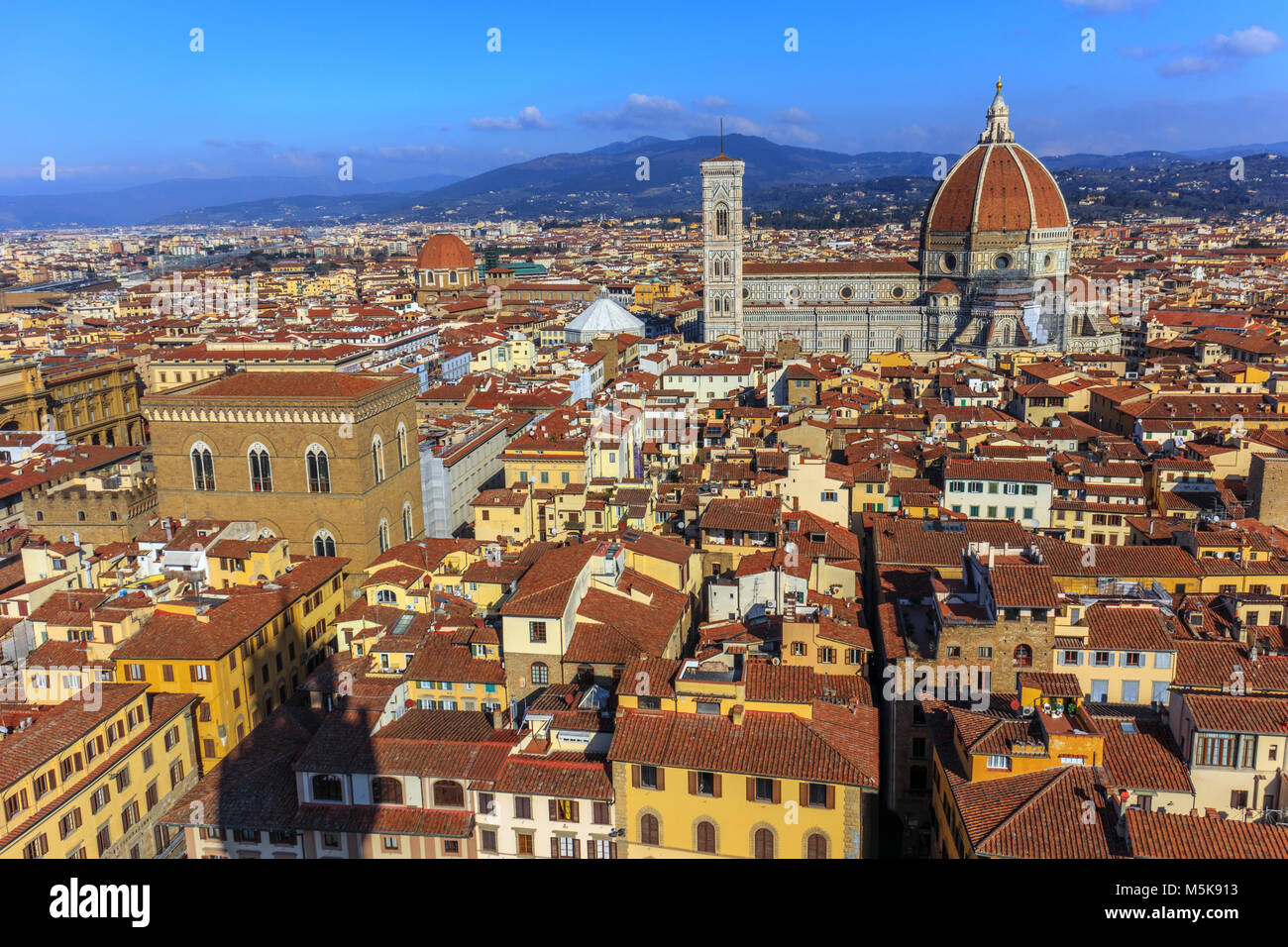 Top view of the Florence Cathedral (Duomo di Firenze) Stock Photo