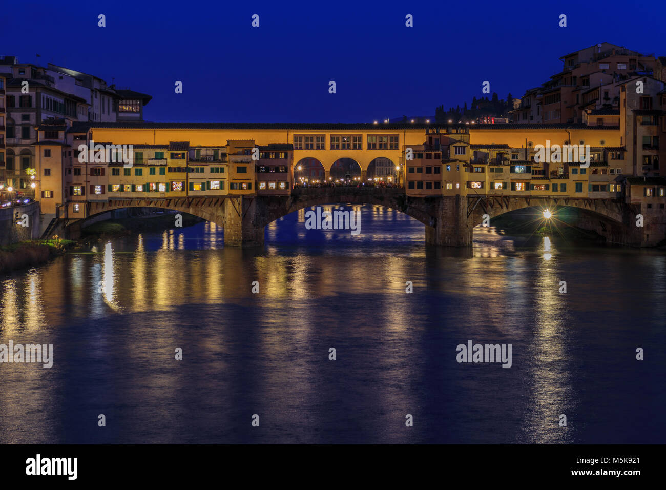 Ponte Vecchio at night (Florence) Stock Photo