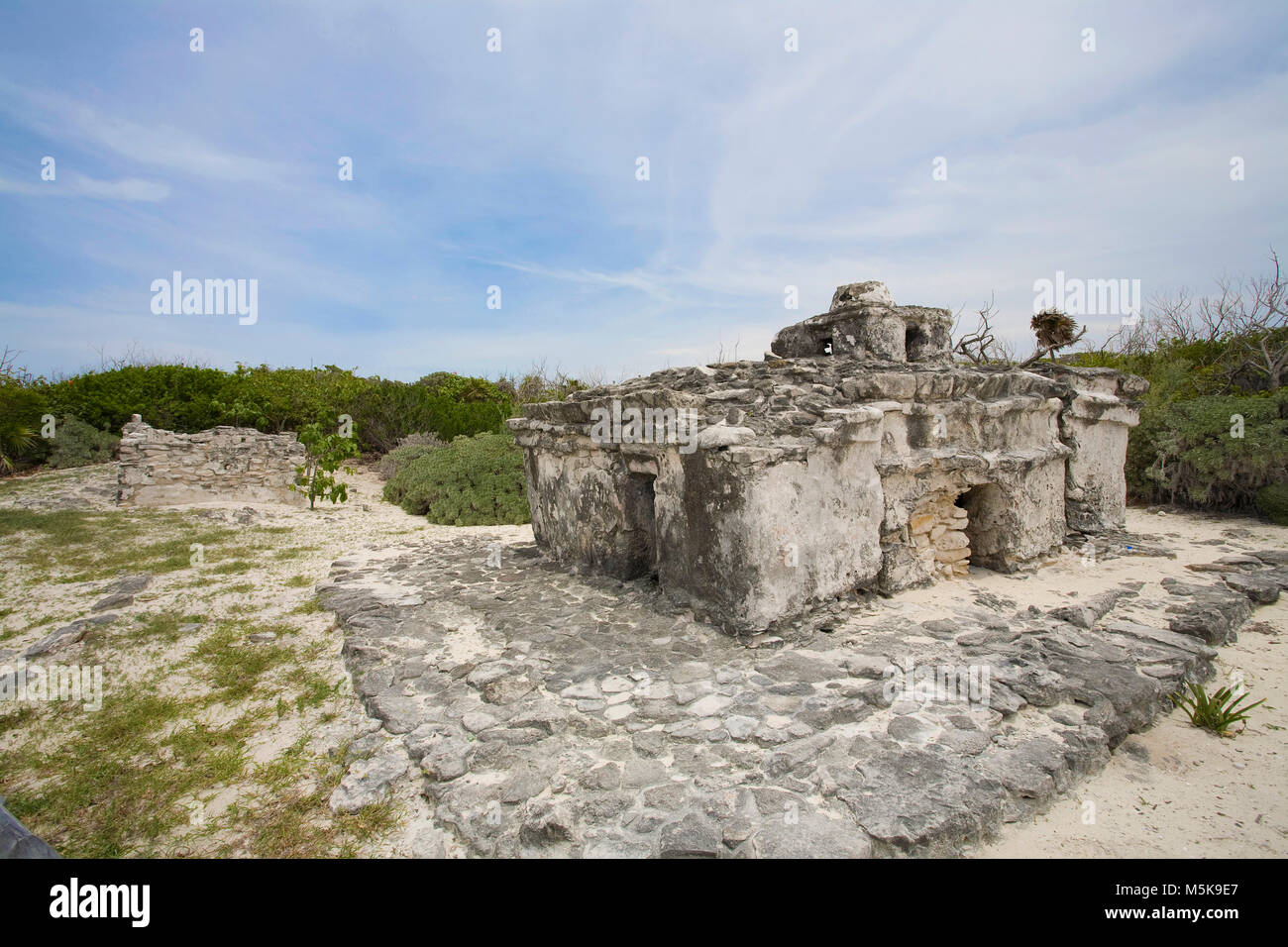 Maya ruin at Punta Sur, southside of Cozumel, Mexico, Caribbean Stock Photo