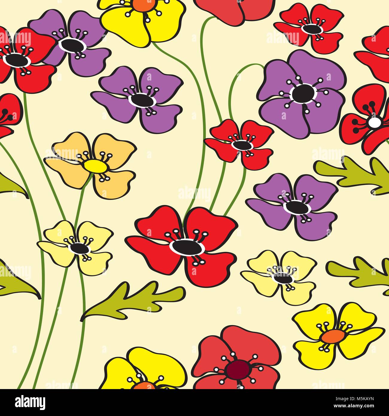 Poppy Pattern Vector Poppies vector seamless pattern Stock Vector Image & Art - Alamy