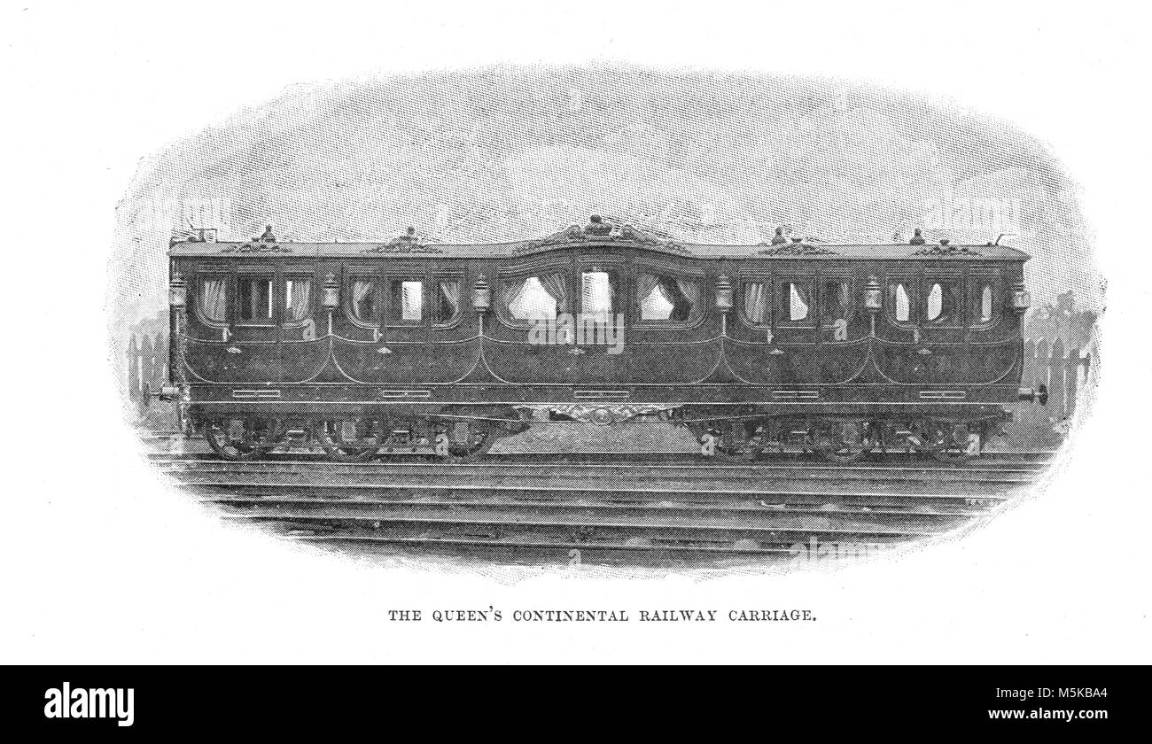 Queen Victoria's continental railway carriage, Visit to Nice, France, 1898 Stock Photo