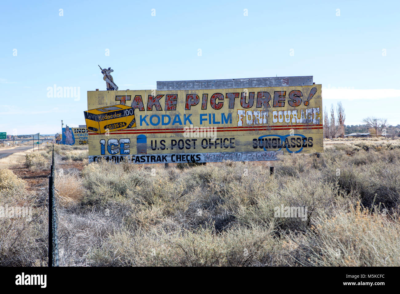 Old Kodak advertising sign, near a highway in mid west America. Stock Photo