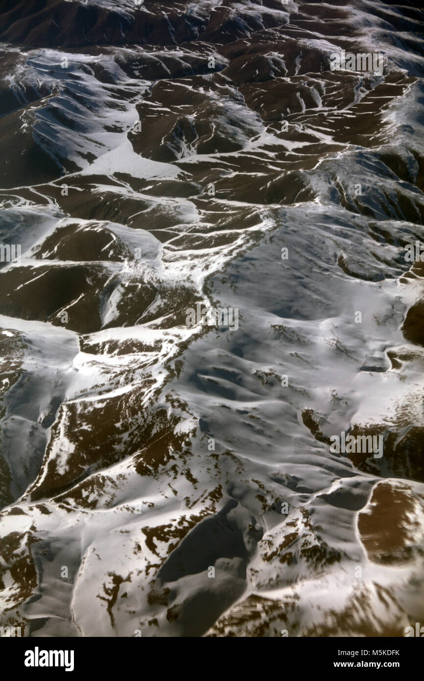 Aerial view of snowy mountains Stock Photo - Alamy