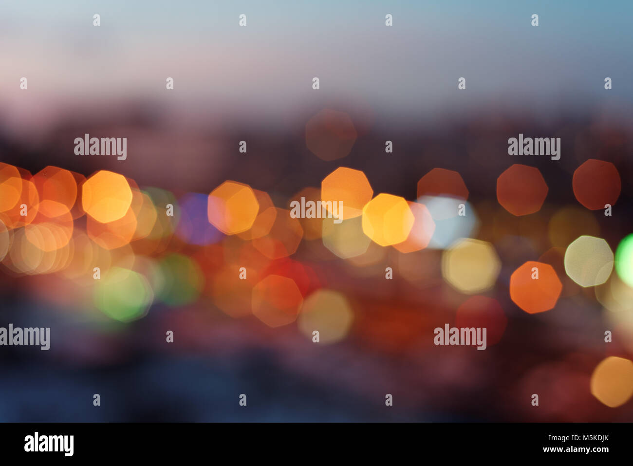 Defocused images of street lights in a night city Stock Photo - Alamy