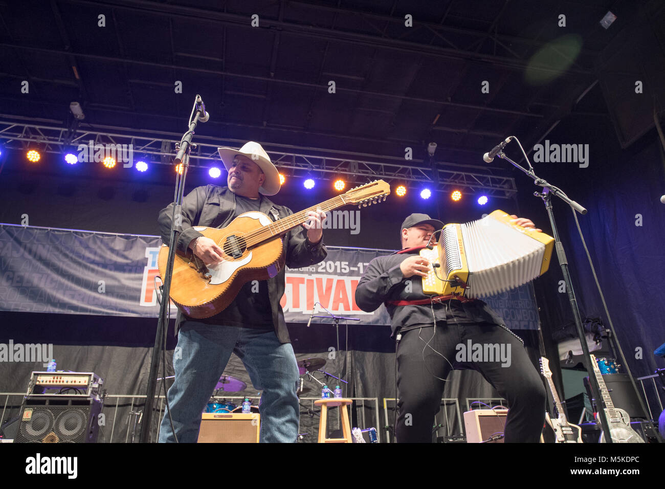 Los Texmaniacs jamming on guitar and accordion on stage for National ...