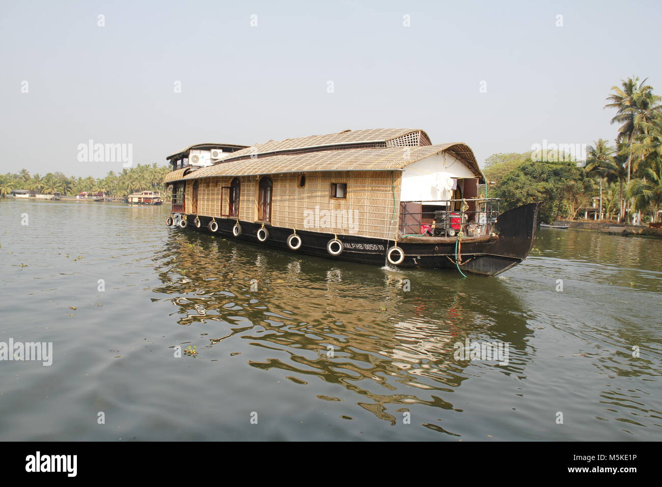 A houseboat in the backwaters of Alleppy, Kerala, India Stock Photo