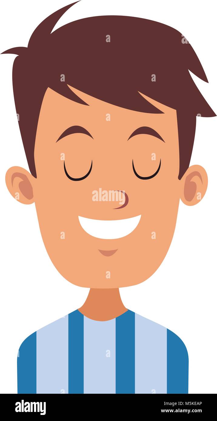 Smiling man closed eyes Stock Vector Images - Alamy