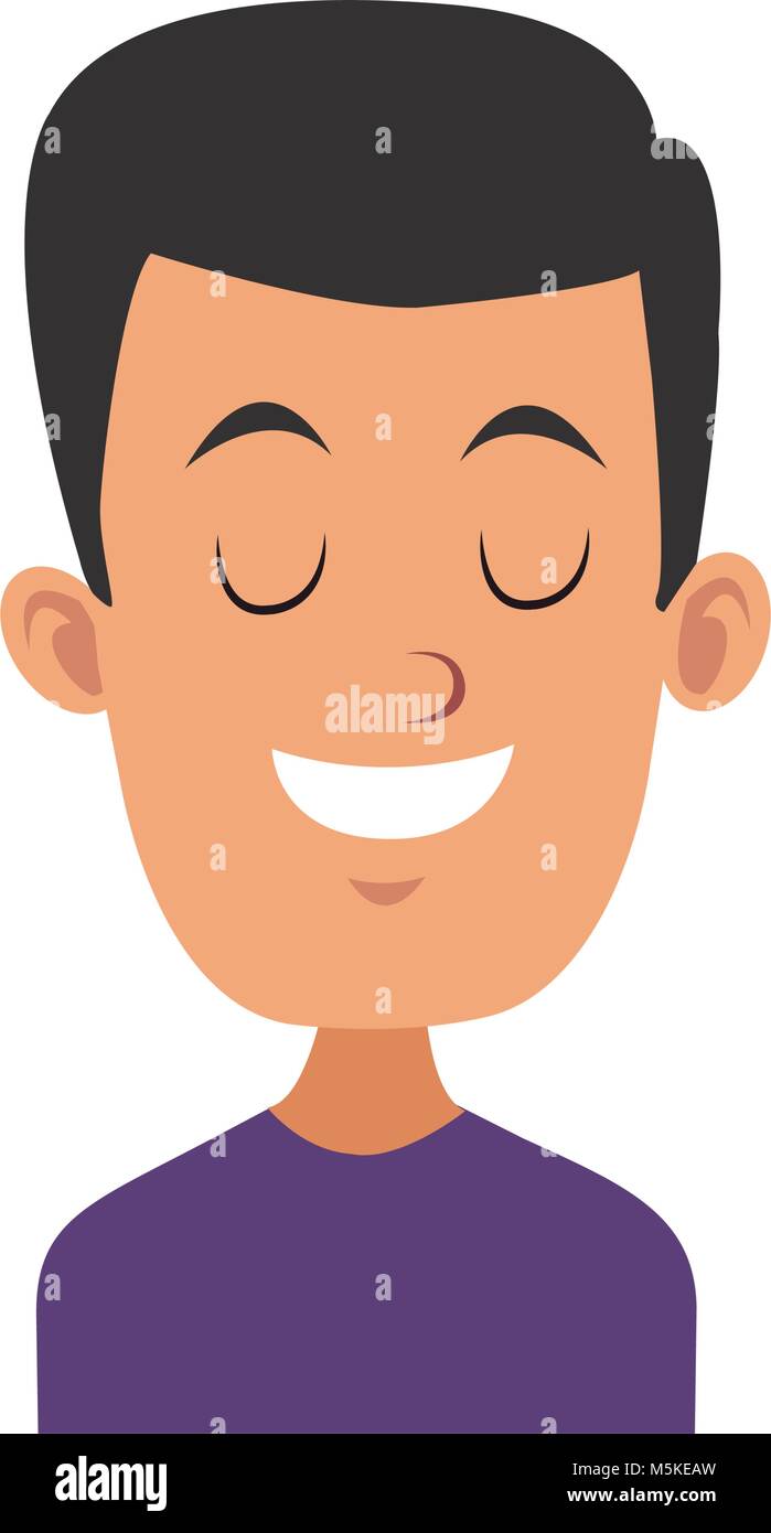 Man smiling with eyes closed Stock Vector Image & Art - Alamy
