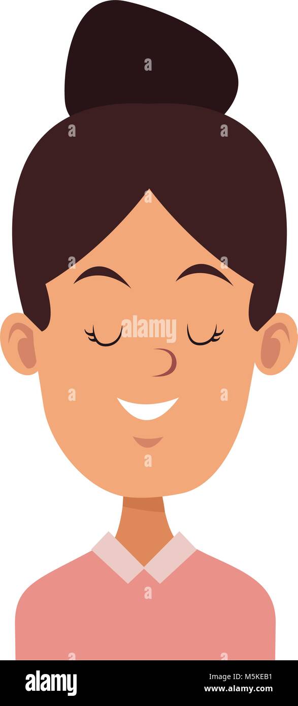 Woman smiling with eyes closed Stock Vector Image & Art - Alamy
