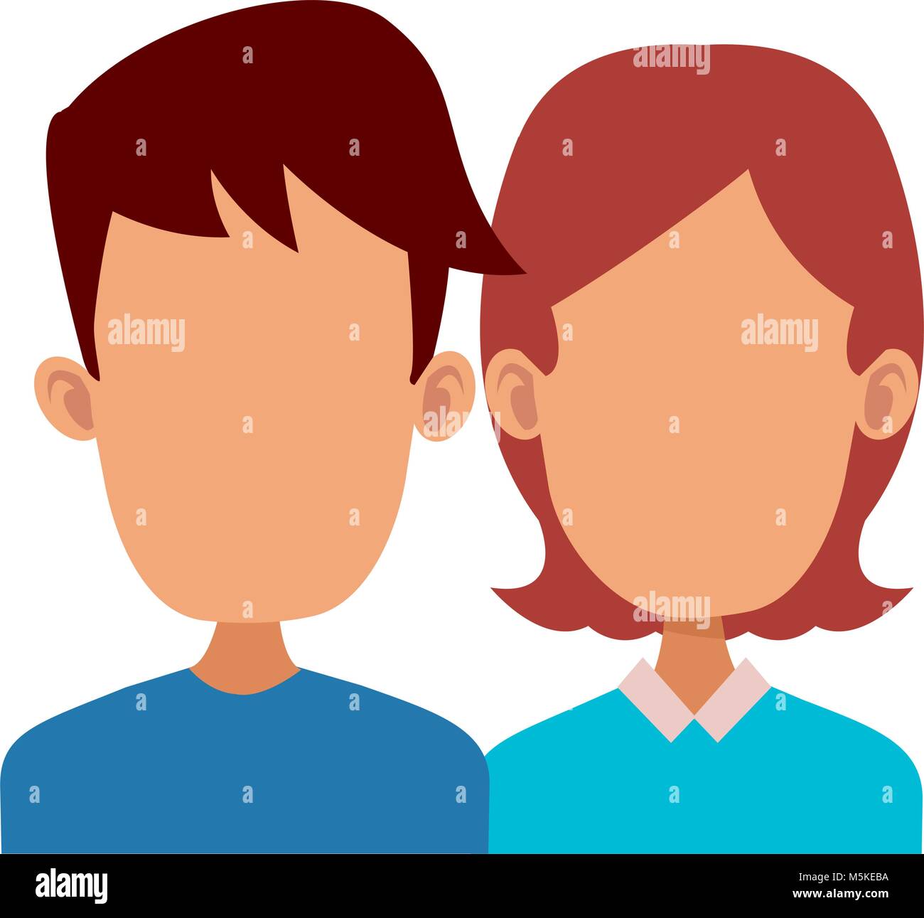 Young couple cartoon profile isolated Stock Vector Image & Art - Alamy