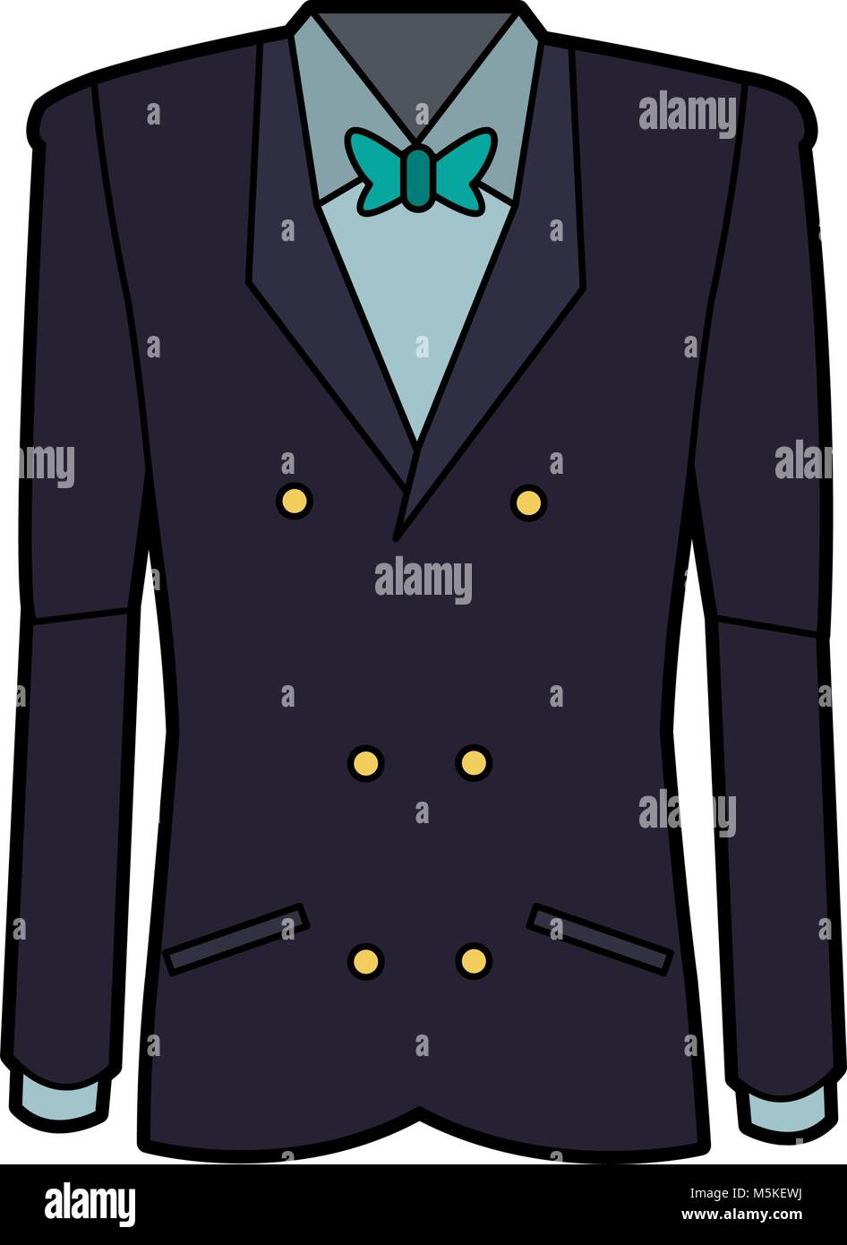 tuxedo with bow tie elegant fashion suit Stock Vector Image & Art - Alamy