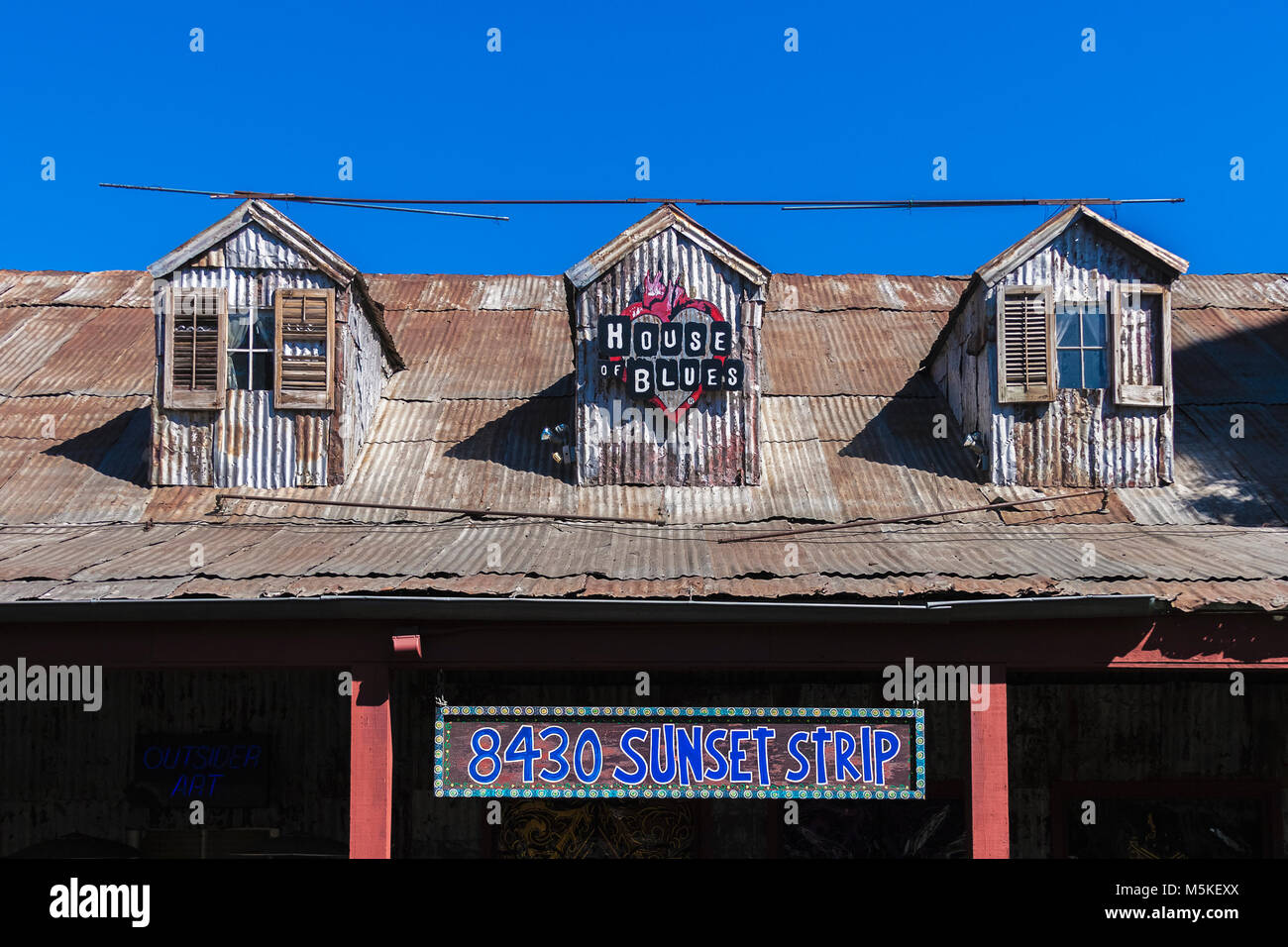 LOS ANGELES, CALIFORNIA - JULY 19, 2007: Facade of the former facade of the Los Angeles House of Blues on the Sunset Boulevard, Los Angeles, Californi Stock Photo