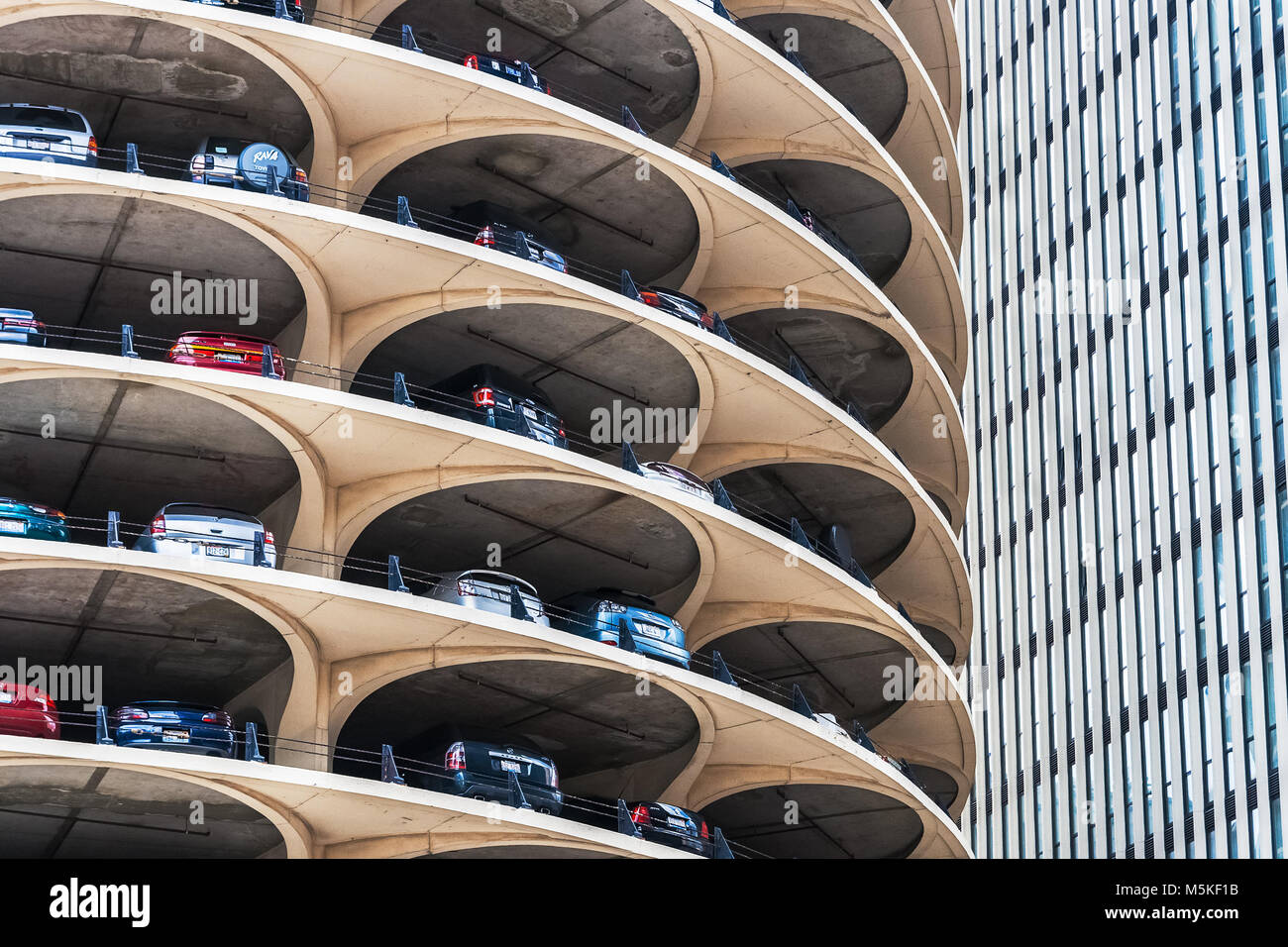 Marina City, circular parking garage. Chicago. Illinois, USA, Stock Photo,  Picture And Rights Managed Image. Pic. D65-310289