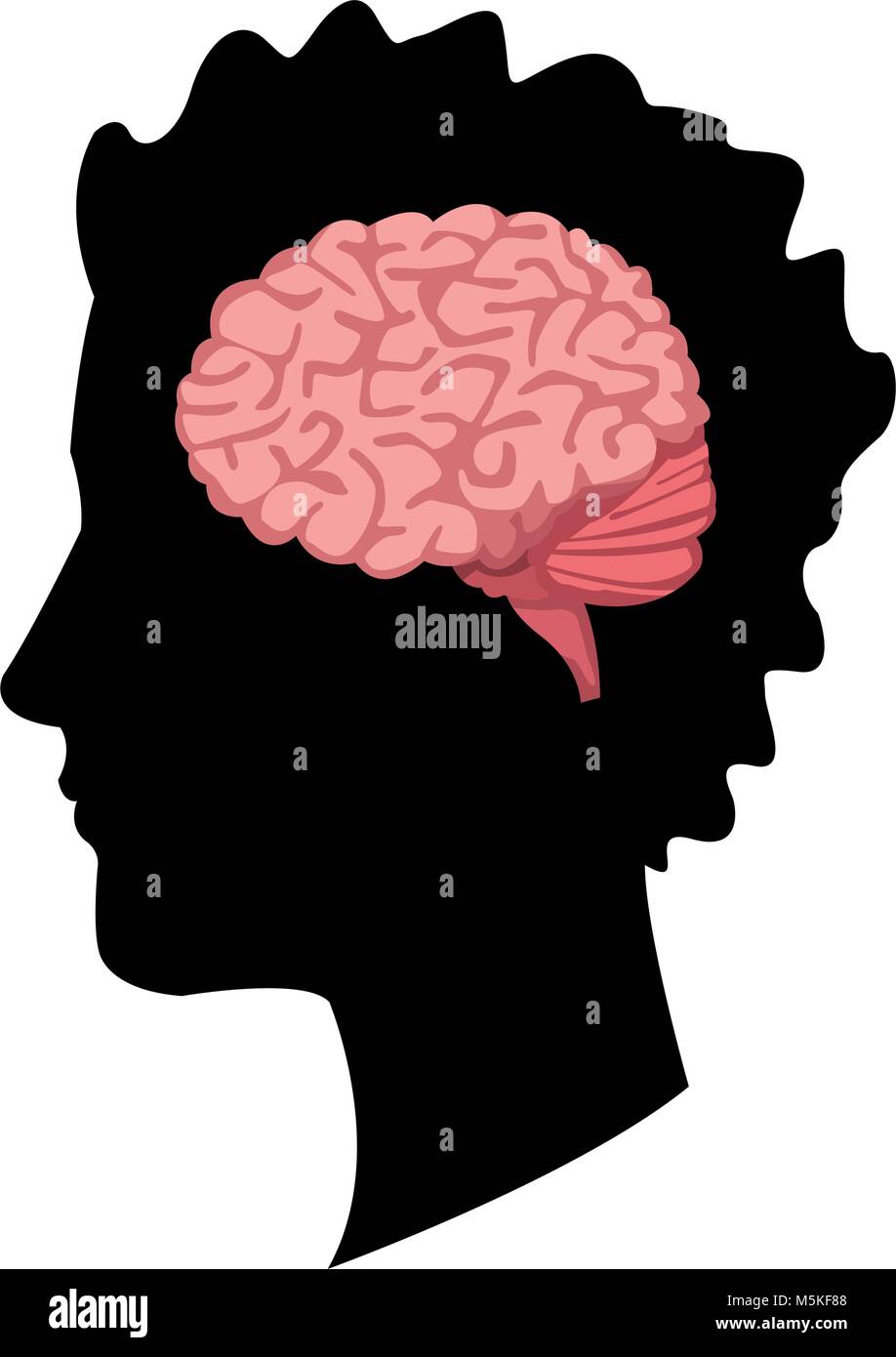 silhouette man and brain anatomy human Stock Vector Image & Art - Alamy
