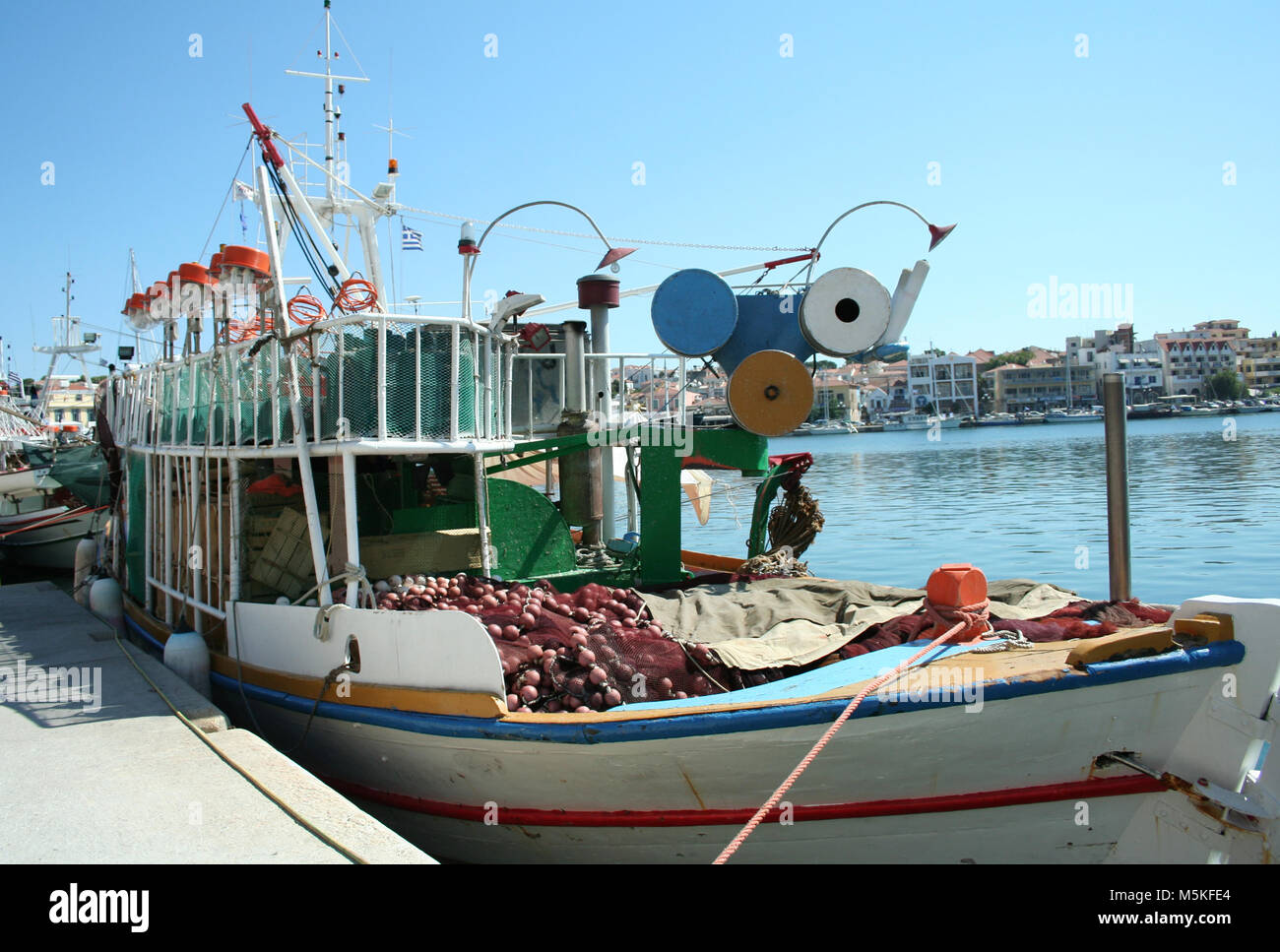 Fishing boats in the harbour Stock Photo