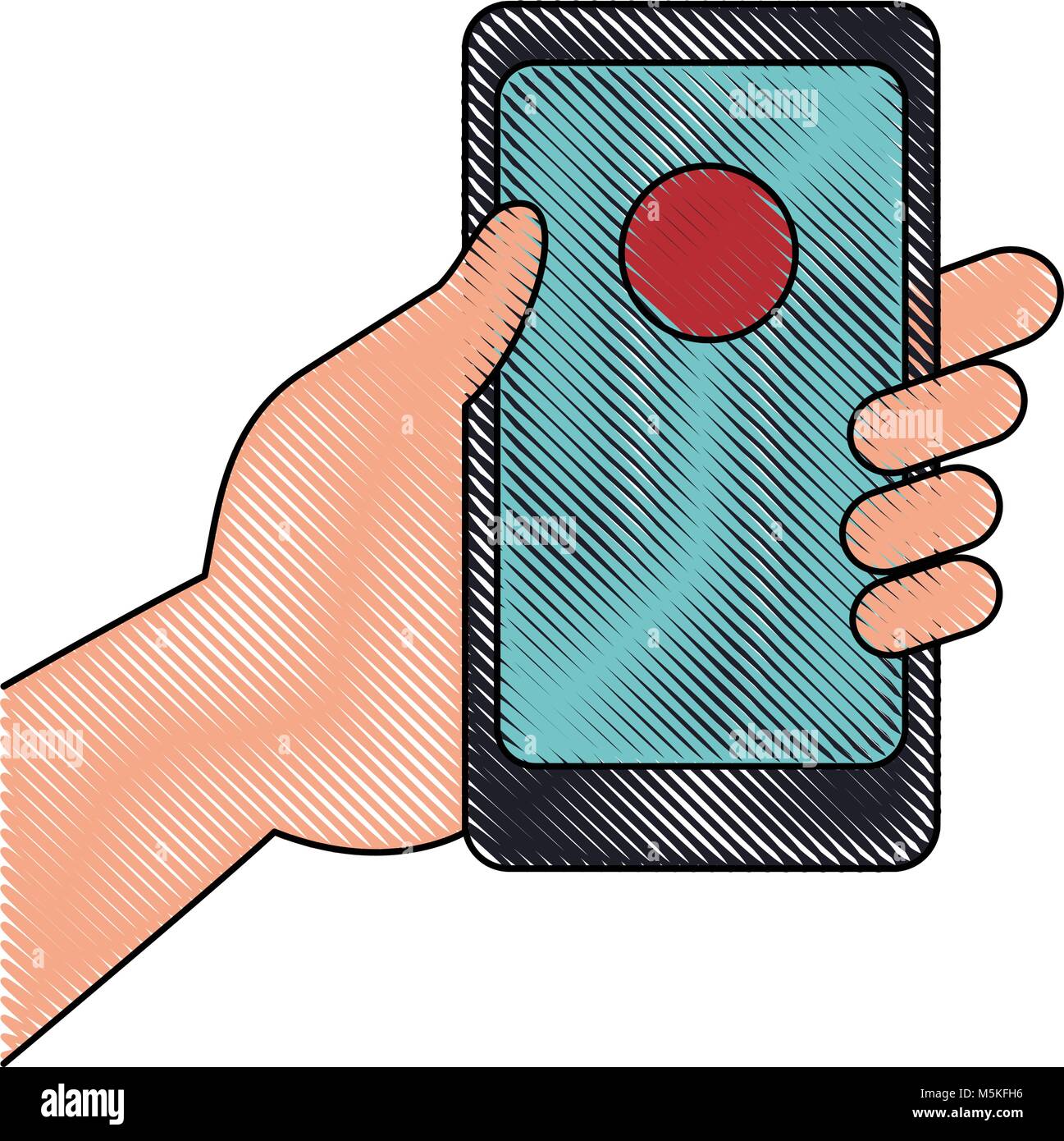 hand holding mobile phone with pin map Stock Vector Image & Art - Alamy