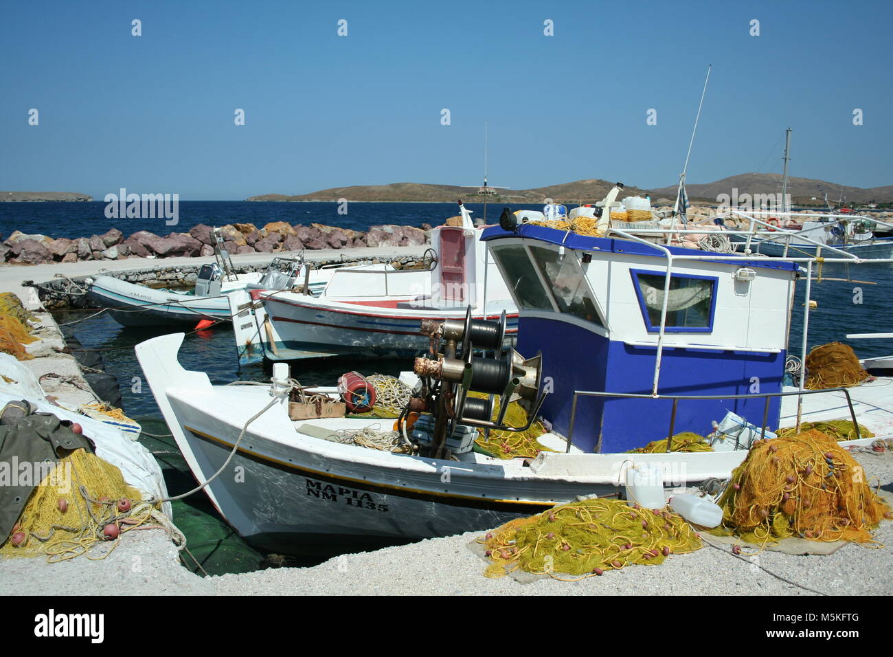Fishing boats in the harbour Stock Photo
