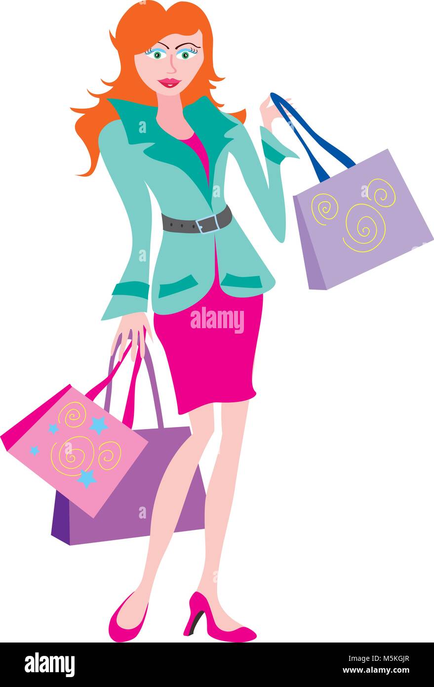 A cartoon of an elegant young woman with shopping bags Stock Vector Image & Art - Alamy A cartoon of an elegant young woman with shopping bags Stock Vector Image & Art - Alamy